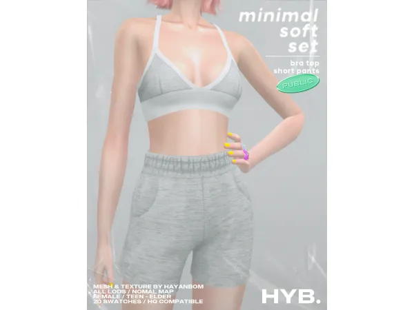 Alpha [HYB] MINIMAL SOFT SET by HAYANBOM - The Sims 4 Custom Content