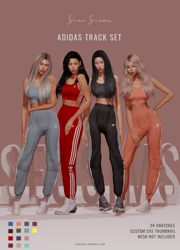 Alpha ADIDAS TRACK SET recolor by simsfinds - The Sims 4 Custom Content
