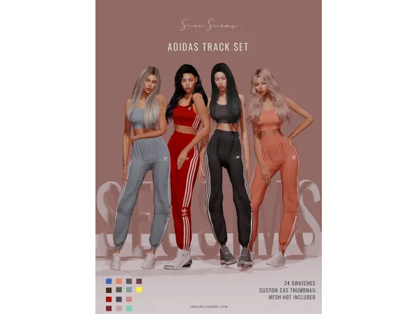 Alpha ADIDAS TRACK SET recolor - The Sims 4 Custom Content