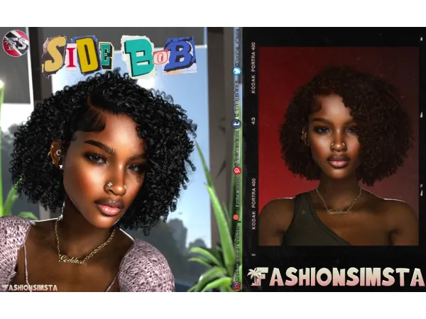 Alpha Side Part Bob by FashionSimsta - The Sims 4 Custom Content