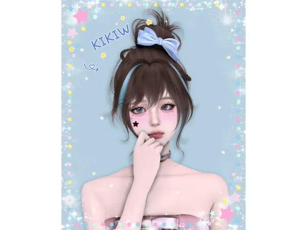 Alpha KIKIWSTUDIO HAIR 011 by Cocoona_SIMS - The Sims 4 Custom Content