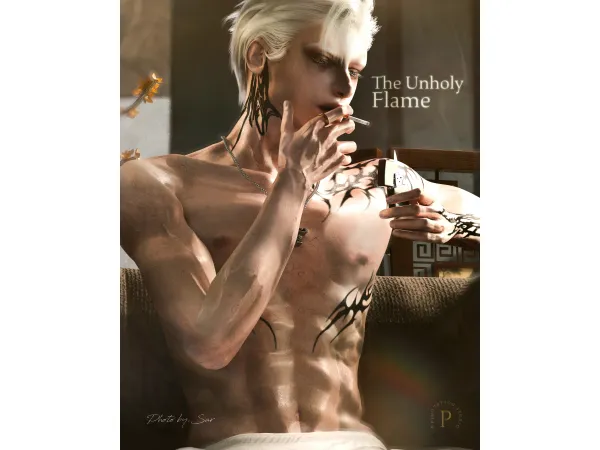 Mix PPENG Tattoo N047 The Unholy Flame HQ by ppeng - The Sims 4 Custom Content