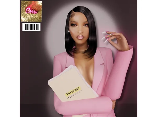 Alpha Chasity Hair by cecesimsxo - The Sims 4 Custom Content