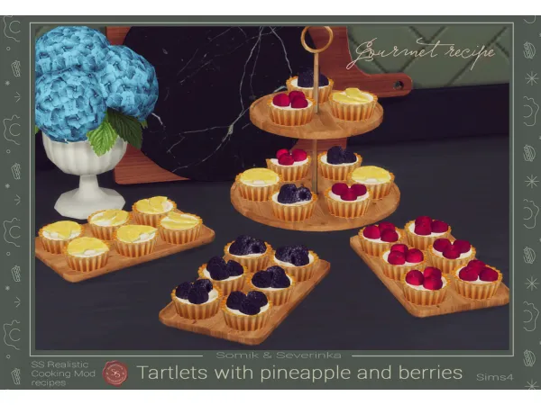 Alpha Tartlets with Pineapple and Berries Set 2 by Somik_Severink - The Sims 4 Custom Content