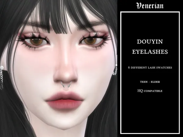Alpha Douyin Eyelashes by Venerian - The Sims 4 Custom Content
