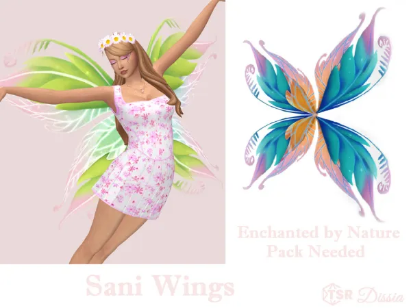 Maxis Match Sani Wings by Dissia - The Sims 4 Custom Content