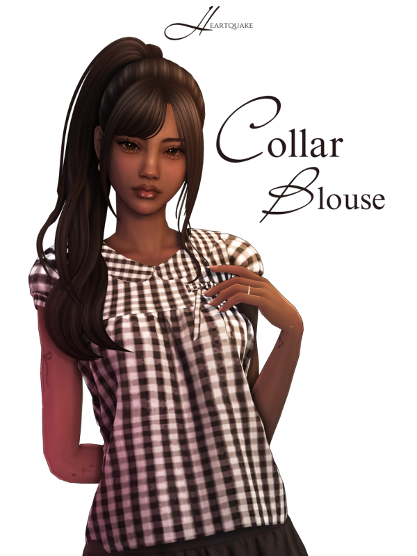 Maxis Match heartquake collar blouse by simsfinds - The Sims 4 Custom Content