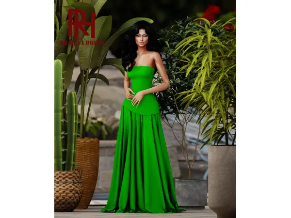 Alpha THALITA DRESS by ReynaHouse - The Sims 4 Custom Content