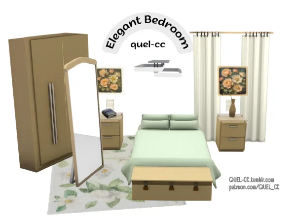Maxis Match ELEGANT BEDROOM by quel_cc - The Sims 4 Custom Content