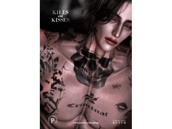Mix PPENG Tattoo N046 Kills and kisses HQ - The Sims 4 Custom Content