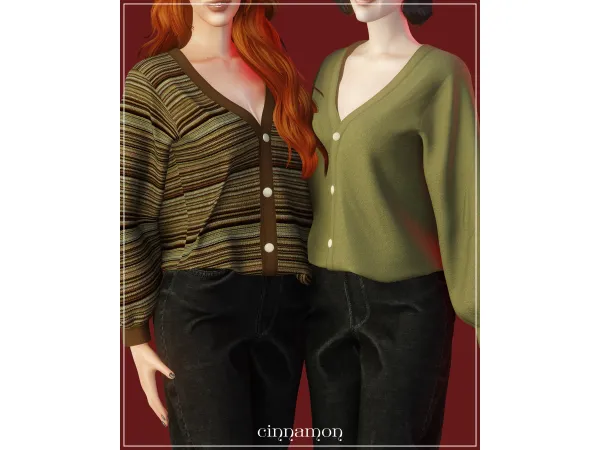 Alpha Deborah cardigan by cinnamonsims - The Sims 4 Custom Content