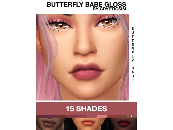 Maxis Match crypticsim BUTTERFLY BABE GLOSS - The Sims 4 Custom Content