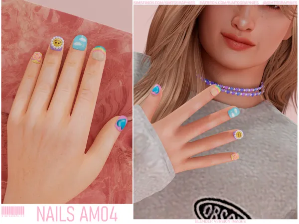 Alpha Nails AM04 - The Sims 4 Custom Content
