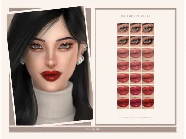 Alpha GPME GOLD MAKEUP SET CC107 by goppolsme - The Sims 4 Custom Content