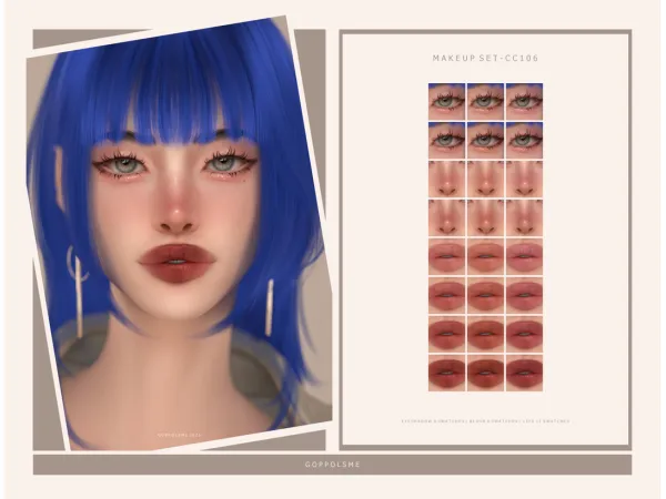 Alpha MAKEUP SET CC106 by MAKEUP SET CC106 by goppolsme - The Sims 4 Custom Content