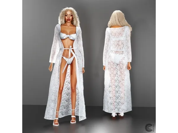 Alpha Long Kimono Cover Up (Accessory category) - The Sims 4 Custom Content