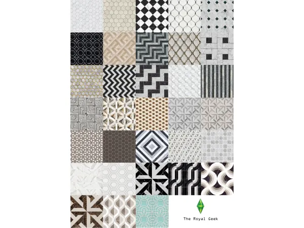 Mix Losing My Marble Tile Flooring sims4 by trg - The Sims 4 Custom Content