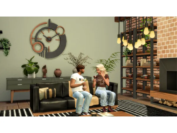 Maxis Match INDUSTRIAL LIVING ROOM by Danuta720 - The Sims 4 Custom Content