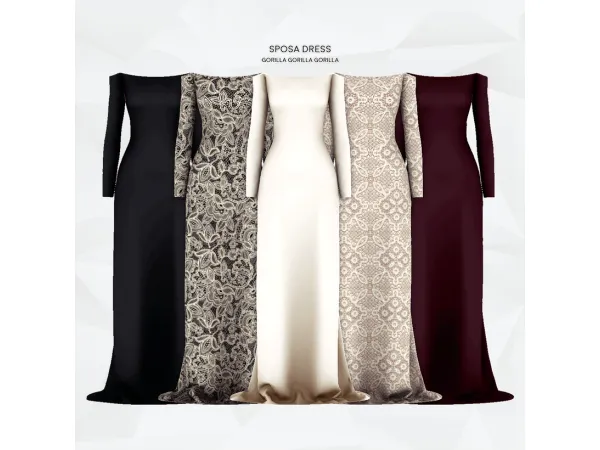 Alpha Sposa Dress by gorillax3 - The Sims 4 Custom Content