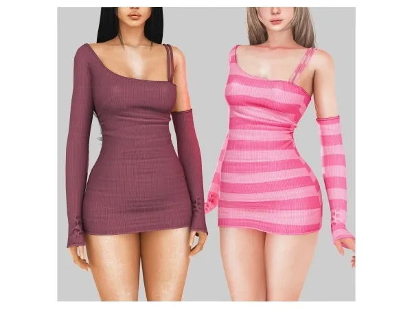 Alpha ud83euddf8 Aven Midi Dress ud83euddf8 - The Sims 4 Custom Content