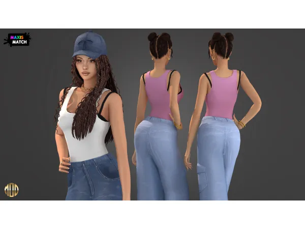 Maxis Match LOLA TANK TOP by ModCo Studios - The Sims 4 Custom Content