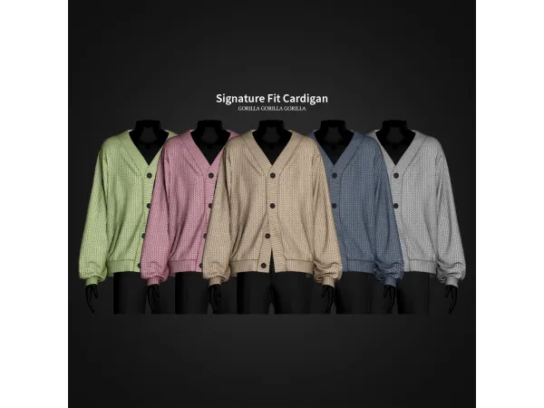 Alpha Signature Fit Cardigan by gorillax3 - The Sims 4 Custom Content