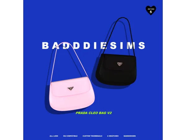 Alpha PRADA CLEO BAGS V2 by BADDDIESIMS - The Sims 4 Custom Content