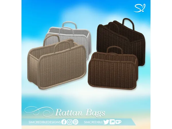 Alpha Rattan decor bags - The Sims 4 Custom Content