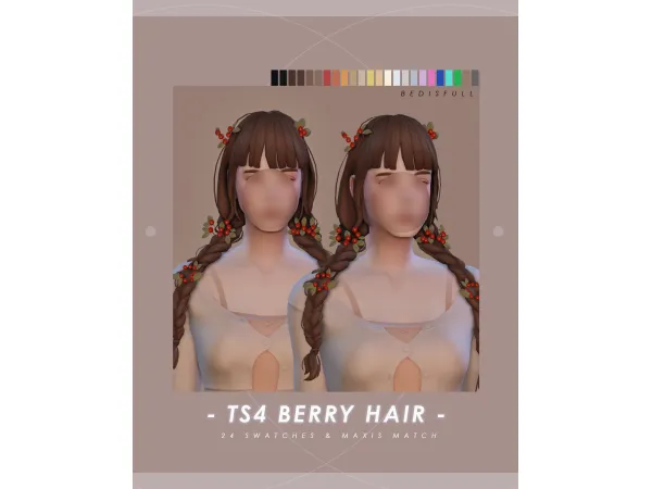 Maxis Match BED_TS4 FM MM Berry hair by bedsae - The Sims 4 Custom Content