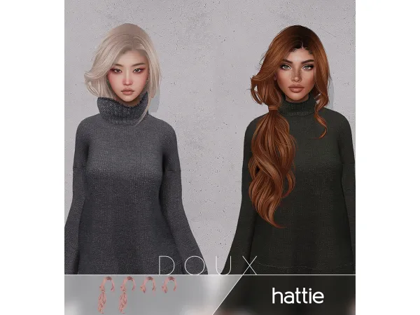 Alpha DOUX Hattie Hairstyle - The Sims 4 Custom Content