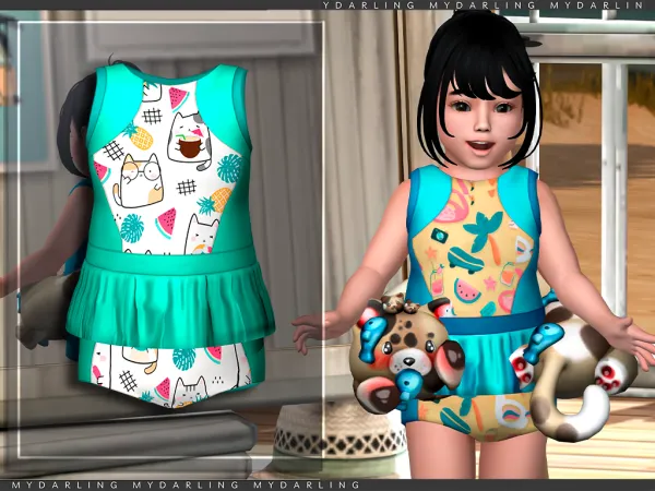 Maxis Match toddler ari swimsuit - The Sims 4 Custom Content