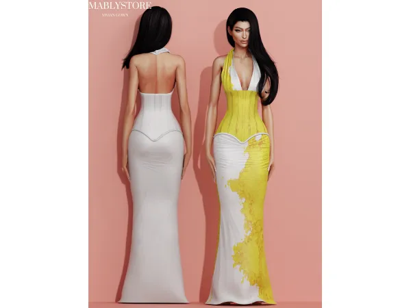 Alpha VIVIAN GOWN by Mably - The Sims 4 Custom Content