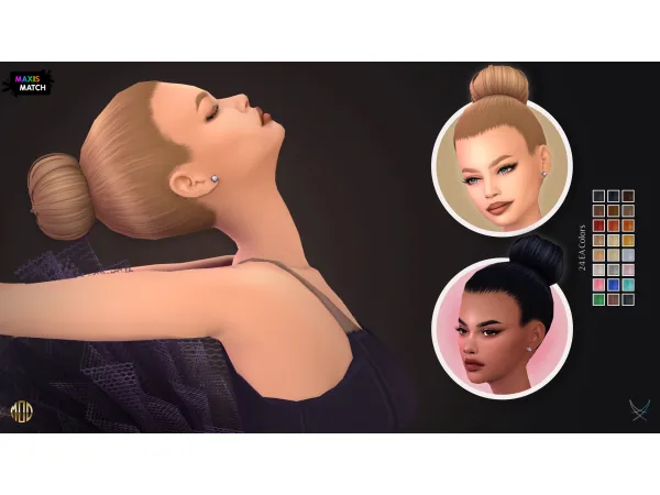 Maxis Match Dance Studio Margot Hairstyle by Modco Studios - The Sims 4 Custom Content