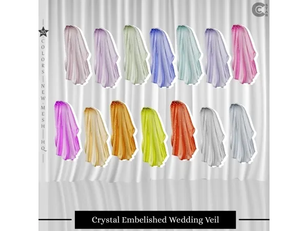 Alpha Crystal Embellished Wedding Veil cool_content_star - The Sims 4 Custom Content