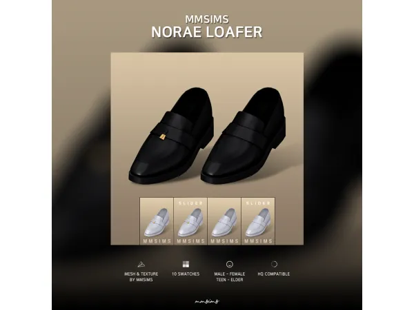 Alpha MMSIMS Norae loafer - The Sims 4 Custom Content