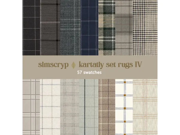 Alpha simscryp kartatiy set rugs IV - The Sims 4 Custom Content