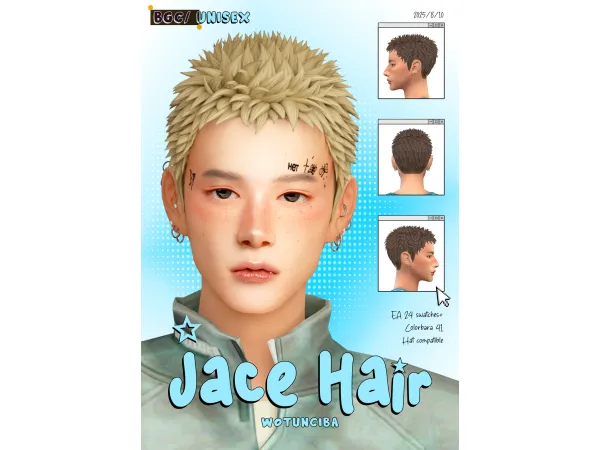 Maxis Match Jace Hair by wotunciba - The Sims 4 Custom Content