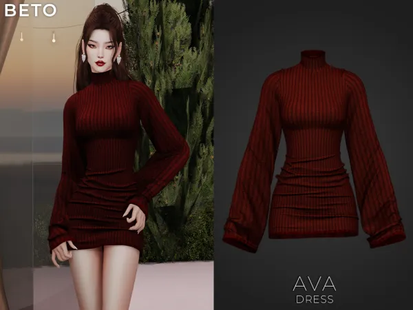 Alpha Ava Dress - The Sims 4 Custom Content