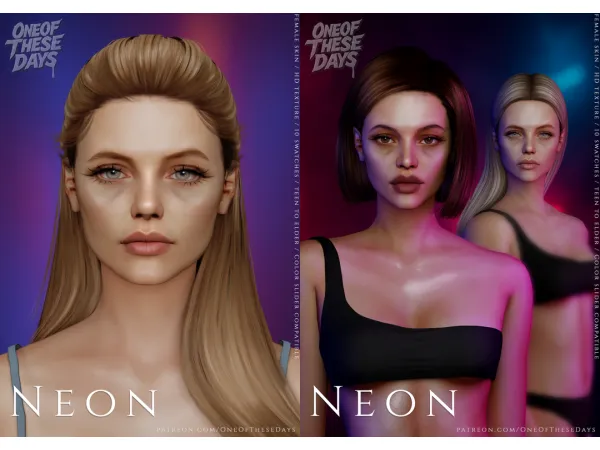 Alpha Neon SKIN lipstick tray files - The Sims 4 Custom Content
