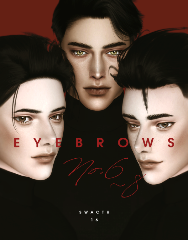 Alpha Eyebrows 6 7 8 by simsfinds - The Sims 4 Custom Content
