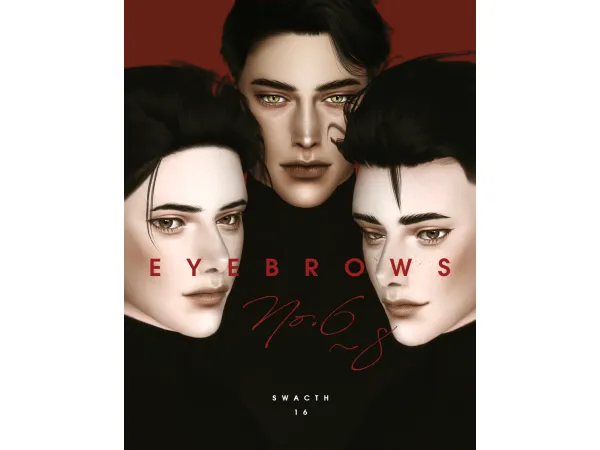Alpha Eyebrows 6 7 8 by K - The Sims 4 Custom Content