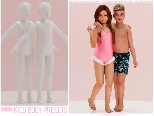 Mix Kids Body Presets - The Sims 4 Custom Content