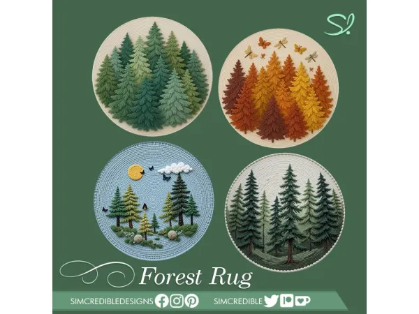 Alpha Forest Rug - The Sims 4 Custom Content