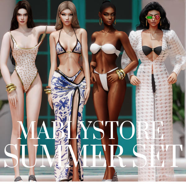 Alpha SUMMER SET by simsfinds - The Sims 4 Custom Content