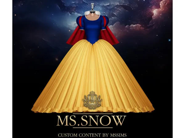 Alpha MSSNOW GOWN by Mssims4 - The Sims 4 Custom Content
