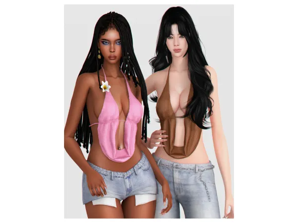 Alpha Tyana Crochet Top by backtrackcc - The Sims 4 Custom Content