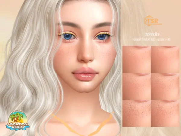 Mix IMF Summer Freckles N62 VACATION VIBES by IzzieMcFire - The Sims 4 Custom Content
