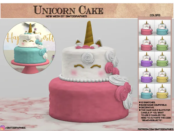 Alpha Unicorn Set - The Sims 4 Custom Content