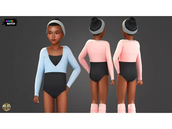 Maxis Match Vest With Leotards Child by Modco Studios - The Sims 4 Custom Content
