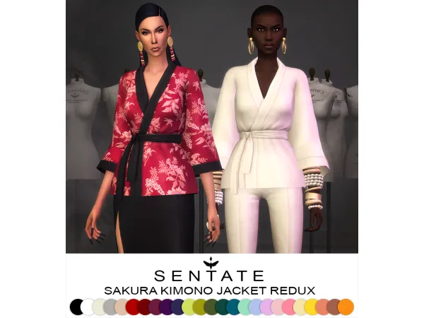 Maxis Match SAKURA KIMONO JACKET 2021 REDUX by Sentate - The Sims 4 Custom Content